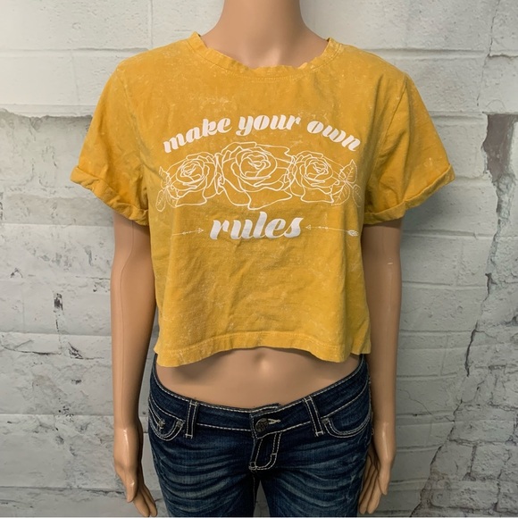 Crop Top Make your own rules -Roses - Picture 1 of 7
